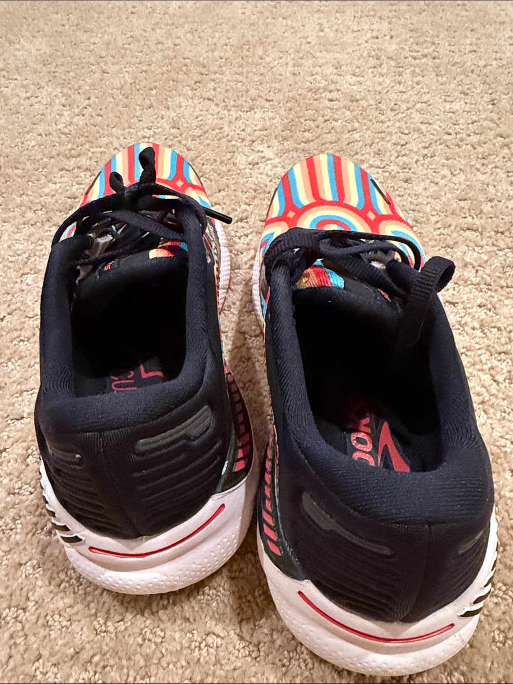 Brooks Kids Multicolor Striped Running Sneakers - Red, Blue, Yellow, Cream - Picture 3 of 4